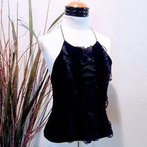 Flirty black stretch velvet halter top / blouse 💕